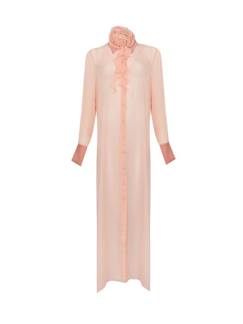 Abito chemisier lungo in georgette con ruches BLUGIRL | RA6009 TS441X0450
